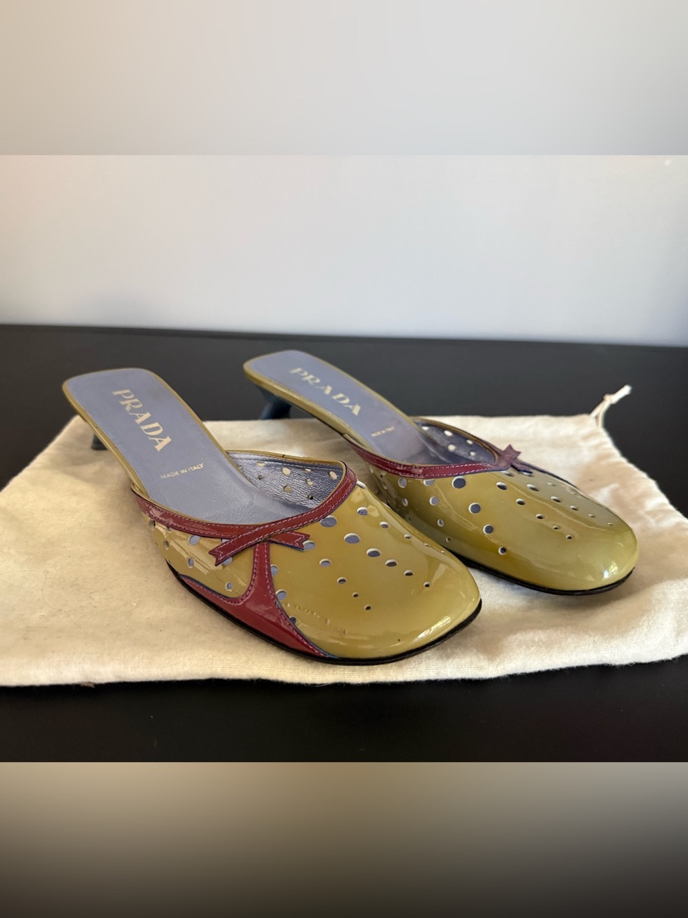 Vintage Prada Women’s Patent Leather Mules